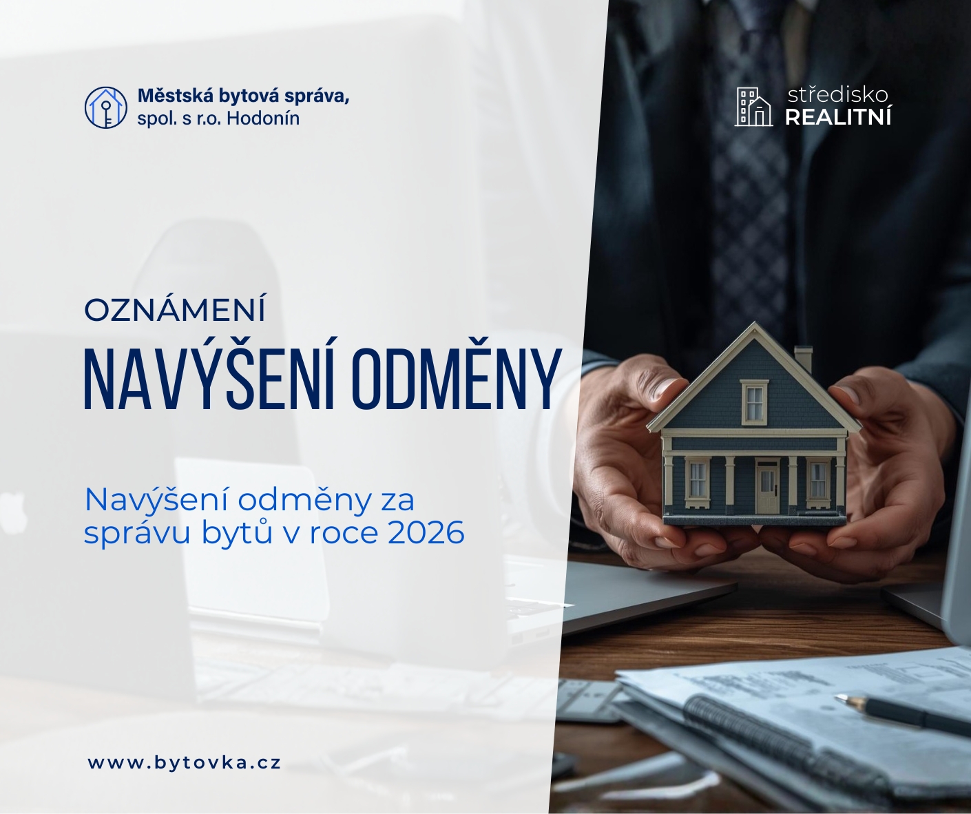 Oznámení o navýšení odměny za správu bytů